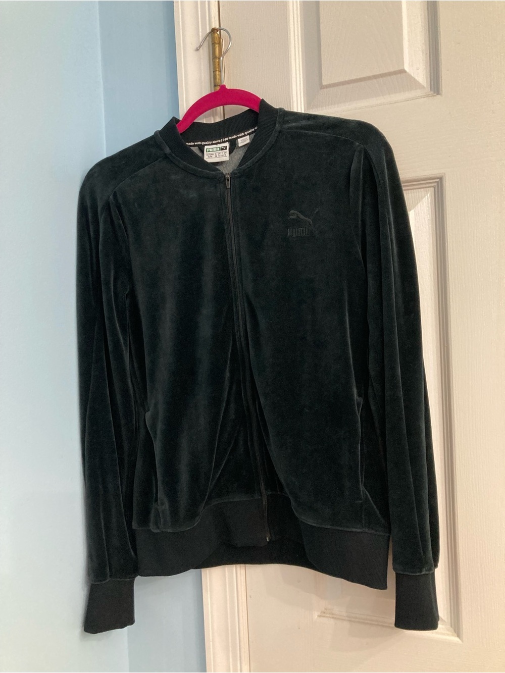 Puma Women’s Black Velour Bomber Jacket